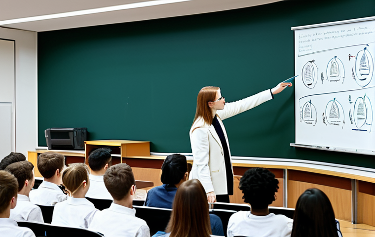 Narrative Analysis**
A diverse group of students in a university lecture hall, attentively listening to a professor explaining narrative analysis on a whiteboard filled with story diagrams, fully clothed, appropriate attire, safe for work, family-friendly, perfect anatomy, correct proportions, professional educational illustration, high quality.
**